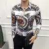AliExpress Europa e Estados Unidos camisa de manga longa casual masculina para primavera e outono cardigã de abotoamento simples multicolorido impressão digital 3D