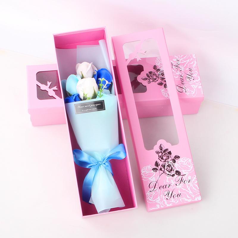 中号礼盒6朵 蓝三色