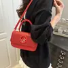 Bolso Elegante Caja Simple Otoño e Invierno Nueva Moda Textura Gran Capacidad Bolso de Hombro Cruzado Cuadrado Pequeño Bolso de Mujer