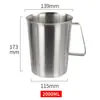 Taza medidora comercial de acero inoxidable con escala, taza de leche, taza para hornear en la cocina, mezclar café, acero inoxidable de grado alimenticio especialmente diseñada para su uso
