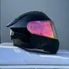 Casco Abierto de Motocicleta Ff Casco de Motocicleta de Media Temporada con Doble Lente Casco Integral de Motocicleta para Hombre y Mujer Vehículo Eléctrico