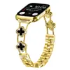 Adecuado para Apple Watch 1-11 Correa de Metal con Diamantes, Correa de Trébol de Cuatro Hojas para iWatch Ultra2