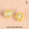 Accesorios Dorados Arenosos con Agujeros Grandes Incrustados con Turquesa, Cuentas Espaciadoras de Jaula Octagonal para Joyería DIY, Accesorios para Pulseras y Collares