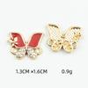 Colgante de mariposa doble de estilo coreano, accesorios de bricolaje, collar de aleación con goteo de aceite, pulsera, colgante pequeño, accesorios
