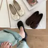 Bailarinas de lazo suave para mujer, nuevo estilo 2026, zapatos Mary Jane de piel de cerdo sin cordones