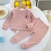 Conjunto de Roupa de Outono Infantil com Pijama Térmico Espesso, Conjunto para Meninos e Meninas de Outono e Inverno, Roupa de Descanso Classe A