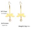 Colgante de Libélula de Acero de Titanio con Doble Abertura y Diamante, Aretes Simples de Acero Inoxidable para Mujer, Joyería de Moda, Regalo de Cumpleaños