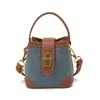 Bolsa Saco Feminina Estilo Pequena Fragrância Moda Estampa de Leopardo Jeans Porta-Moedas Mini Leve Luxo Bolsa Transversal Pequena Infantil Tendência