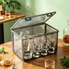 Caja de almacenamiento para copas de vino pequeñas BNBS Bainaibang, disponible en múltiples tamaños y capacidades, a prueba de polvo, a prueba de humedad, transparente y caja de vino engrosada