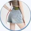 Shorts Jeans de Cintura Alta Cor Clara Femininos 2024 Novo Verão Fino Feminino A- Palavra Pequeno Estilo Americano Hot Pants