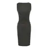 Vestido de Tirante Único sin Mangas Estilo Francés, Elástico, Sexy, Ajustado, Elegante, Fruncido, Bodycon Largo