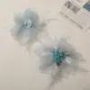 Lentejuelas originales de tacto fresco, flores de gasa con cuentas de plumas, accesorios para el cabello hechos a mano DIY, accesorios para corsage de ropa