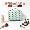Bolsa de maquillaje y artículos de tocador portátil para salir bolsa de maquillaje compartimentada para mujeres bolsa de almacenamiento de gran capacidad bolsa de maquillaje tres en uno de lunares