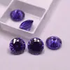 Zirconita Violeta Morado-Azul Redonda Corte Nido de Pájaro Zirconia Por Mayor Aretes Corte Nido de Pájaro Aleación de Titanio Accesorios de Piedras Preciosas