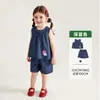 Tong Bei Ropa Infantil 2026 Nuevas Llegadas de Verano Conjunto para Niñas Simple Casual Chaleco sin Mangas de Mezclilla Shorts Conjunto de Dos Piezas