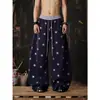 Novo Produto de Comércio Transfronteiriço: Calça Casual Unissex de Corte Amplo com Cós Elástico Estampado a Quente
