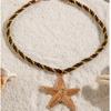 Collar Colgante de Metal Estrella de Mar de Cristal Oceánico Europeo y Americano Transfronterizo, Collar Exagerado Personalizado para Vacaciones en la Playa