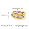 Anillo Anillo Plano Apilado Multicapa de Acero Inoxidable Transfronterizo Anillo de Acero de Titanio Estilo Europeo y Americano Personalizado Joyería de Mano Anillos Transfronterizos