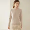 Suéter Feminino de Cashmere Outono/Inverno 2026 com Ombro Raglã e Gola Redonda, Design Versátil, Tricô de Lã