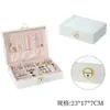 Caja de Joyería Rombo Cuero Capa Única y Doble Almacenamiento Retro Pendientes Collar Anillo Pulsera Caja de Joyería
