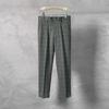 Calça Ocidental Pequena Masculina Calça Xadrez Listrada Masculina Calça Masculina Calça Masculina Nove Pontos Slim Fit Bonita Reta Casual Calça Masculina