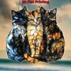 Cristal Plano 2D Transfronteiriço, Pegadores de Sol de Gato Coloridos de Pelo Longo, Decorações Penduradas para Feriados ao Ar Livre