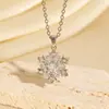 Collar de Pétalos Completamente Incrustado de Diamantes Estilo Coreano para Mujer, Chapado en Cobre con Oro de 18 Quilates, Joyería de Alta Gama de Estilo Trendy Ins, Venta al por Mayor Transfronteriza Oro Rosa