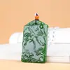 Venta al por mayor de fábrica colgante de marca de jade imitación Hetian, paisaje de jade, material de Mongolia Exterior, verde espinaca, marca de jade, collar de jade