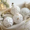 Nuevo Colgante de Bola de Navidad de Plástico Color Platino Adorno Retro Mate de Lujo Ligero Copo de Nieve Decoración de Árbol de Navidad