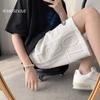 Pantalones Casuales para Hombre Verano de Gama Alta Waffkle Cordón Deportivos de Playa Estilo Hong Kong Simples Sueltos Shorts