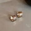 Brinco Redondo Francês Simples Padrão Retrô Pequeno Design de Nicho Exclusivo Brincos Leve Luxo Sensação de Alto Padrão Brincos Versáteis