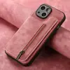 Adecuado para funda de teléfono móvil Apple 18Promax, Cuero de color puro 16Pro con soporte, Portatarjetas Air, Funda protectora Iphone17