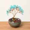 Figurita de Árbol de la Riqueza de Citrino Natural Árbol de la Riqueza de Amatista 6 Ramas 9 Perlas Decoración de Escritorio para Oficina en Casa