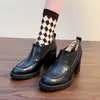 Zapatos de tacón alto para mujer de 8 cm con tacón grueso, piel suave y puntera profunda; mocasines de punta redonda, nueva colección otoño 2026, adecuados para uso profesional y de oficina