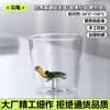 Vaso de Vidrio con Forma de Animal Tridimensional, Resistente a Altas Temperaturas, Asa de Colores, Transparente Dibujo Animado Lindo para el Hogar, Vaso de Vidrio de Borosilicato al por Mayor