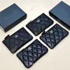 Portatarjetas de Marca Clásica Transfronterizo para Mujer Billetera con Cremallera para Monedas Patrón de Rombos Caviar Cartera de Mano de Piel de Vaca para Monedas