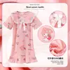 Bata de Noche de Niña Transfronteriza Pijama de Verano para Niños Vestido de Encaje de Manga Corta Vestido Pijama Delgado de Verano para Bebé Niña
