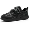 Sapatos masculinos plus size para primavera e outono, bico largo retrô, antiderrapantes, sola grossa, tênis casuais esportivos para caminhada ao ar livre e deslocamento, sapatos da moda estilo alemão