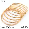 Joias de Aço Inoxidável Pulseira Empilhável Torcida Moderna Padrão Torcido de Aço Titânio Moda Acessório de Pulseira Diâmetro Interno 68*3mm