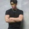 Nova Camiseta Casual Masculina de Manga Curta Esportiva Versátil de Algodão Verão Slim Roupas Fitness Roupas de Treinamento para Corrida