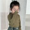Suéter de Punto Elegante de Cuello Alto para Niñas Camiseta Base Otoño/Invierno 2025 Moda Top Infantil para Bebé Niñas