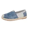 Zapatos Casuales de Verano para Mujer, Estilo Nuevo, Patchwork de Mezclilla, Suela Plana, Suelas Suaves y Cómodos, Slip-On