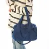 Bolso de Mano de Mezclilla Lavada Estilo Retro Transfronterizo para Mujer, Bolso Tote de Gran Capacidad para Viajes, Bolso de Hombro Cruzado
