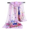 Bufanda de Seda Nueva Colección Primavera y Verano Bufanda Moda para Mujer Versátil Chifón Estampado Pañuelo para la Cabeza Bufanda Larga de Gasa Verano Protección Solar Pequeña