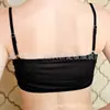 Ropa interior de seda de morera tejida con encaje sin tirantes para mujer, talla grande