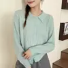 Cárdigan suéter de punto abierto, 100% lana para mujer, estilo minimalista de lujo ligero, nuevo estilo otoño/invierno, con cuello de solapa, prenda de punto exterior