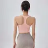 Chaleco de Yoga para Mujer con Espalda en I y Copas Fijas, Sujetador Deportivo Integrado, Sujetador Fitness Push-Up y Anticaída