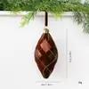 Nuevos adornos de bola de Navidad transfronterizos, bolas de Navidad decorativas pintadas a mano, bolas de plástico planas con forma irregular electroplateadas y flocadas
