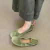 Zapatos planos sin cordones de punta cuadrada con lazo de estilo delicado para mujer, nuevos mocasines de estilo de hada con suela blanda para otoño e invierno 2026