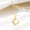 Colar de prata esterlina S925 com diamantes em formato de estrela e lua, joia elegante de nicho, leve e luxuosa, corrente de clavícula com zircônias combinando para mulheres